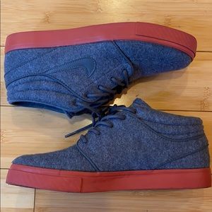 NWOB Nike SB Stefan Janoski Mid Grey Fleece Size 8